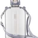 24 oz Flat Water Bottle Travel Flask Portable BPA Free Square Water Bottle Leakproof Large Water Bottles for Bag Travel Sports(Grey)