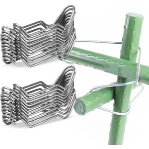 20PCS Galvanized Steel Garden Support Stakes - 4/5 Inch, 20mm, Climbing Vine Trellis Clips for Tomato, Cucumber, Eggplant, Vegetable