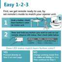 2 for Chamberlain Liftmaster Craftsman Garage Door Opener Remote 893LM 893Max