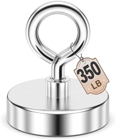 FINDMAG Strong Magnet, 350 LBS Fishing Magnet 2 Inch Neodymium Rare Earth Magnets with Lifting Eye Bolt, Heavy Duty High Power Magnets for Item Retrieval, Security Tags Removal Tool