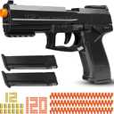 Toy Gun with Automatic Reloading Rebound Shell Ejecting and Soft Foam Blaster, Ideal for Shooting Games, Education Model Toys, Gift for Kids Boys Girls (Black)