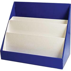 Classroom Keepers Sturdy Cardboard Book Shelf, 3-Tiered, Blue, 17" H x 20" W x 10" D, 1 Unit
