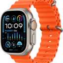 Apple Watch Ultra 2 [GPS + Cellular, 49mm] - Titanium Case with Orange Ocean Band, One Size