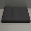 LINMAGCO Small Storage Ottoman Stool Foot Rest Stool Under Desk Stool Short Folding Ottoman Linen Cloth Dark Gray 17X13X13IN