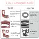 2Pcs Uncrustable Sandwich Cutter,Round&Square Uncrustable Sandwich Maker,Crustless Sandwich Cutters with Brush,Sandwich Cutter and Sealer for DIY Breakfast Lunch Picnic(Blue S+Pink R)