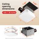 Consciot 50 CFM Bathroom Exhaust Fan with Light, 1000lm LED Light, 7.25*7.5*5 Inches