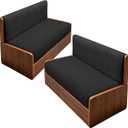 RV Dinette Cushion Covers, Stretchable Camper Cushion Covers,Washable Loveseat Sofa Furniture Protector for RV Camper Car Bench (2 Backrest Cover & 2 Bench Cover,Black)