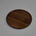 Acacia Round Wood Tray Decorative Serving Trays for Ottoman Coffee Table Candle Holder Tray Kitchen Counter Island Accents Home Decor Circle Circular Wood Centerpiece Trays for Dining Room Table (12")