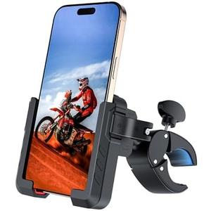 Bike Phone Mount Holder,【Biking & Recording Video】 2025 Universal Motorcycle Phone Mount Bicycle Accessories Handlebar Cell Phone Clamp for Scooter, Compatible with iPhone 16/15 Pro Max, Red