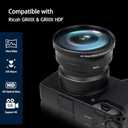 FotoZ 49mm 0.75x Wide Angle & Macro Conversion Lens, HD 2 in 1 Lens with Lens Hood, Lens & Filter Adapter Ring for Ricoh GR3X & GR3X HDF