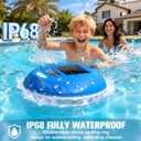 2026 Solar Pool Lights with Digital Pool Thermometer,Color Changing Floating Pool Lights that Float IP68 Waterproof,Hangable Solar Powered Floating Light for Pool Lighting Party Decor-1 PC