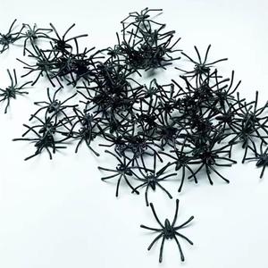 Plastic Spider Halloween Party Decorations, Pack of 100 Black Plastic Spider Prank Realistic Toys, Perfect for Parties