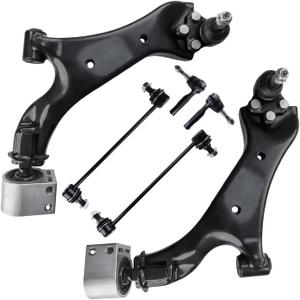 Control Arm, Front Lower Suspension Kit With Ball Joint | Compatible With 2010 - 2017 Chevrolet Equinox, 2010 - 2017 GMC Terrain, Sway Bar Links Tie Rods