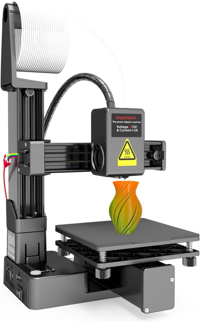 Portable 3D Printer - Compact FDM 3D Printer with Removable Build Plate, PLA & TPU Filament Compatibility, 0.4mm Nozzle, 100x100x100mm Build Volume, Easy-to-Use Design for Beginners