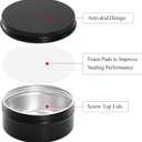 Foraineam 48 Pack 4 oz Metal Round Tins with Screw Lid, Black Aluminium Empty Candle Tins Storage Tin Jars, Cosmetic Sample Containers Travel Tin Cans for Salve, Cream, Spices or Candles
