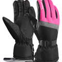 MCTi Ski Gloves,Winter Waterproof Snowboard Snow 3M Thinsulate Warm Touchscreen Cold Weather Women Gloves Wrist Leashes (Size S)