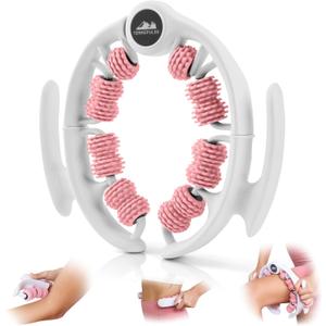 Anti Cellulite Roller & Lymphatic Drainage Massager | Deep Tissue Fascia Blaster & Muscle Roller | Tool for Sore Arms, Legs, Shoulders, Stomach & Buttocks (Pink)