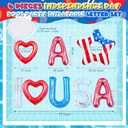 6 Pcs 20" Inflatable 4th of July Pool Floats, Patriotic USA Pool Floats Decoration, Red White and Blue Floating Star Letter for 250 Years Memorial Day, Swim Toy for Independence Day Summer Beach Party