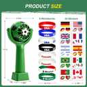 2 x Handheld Fan Kit with Soccer Stickers & Wristbands, Portable Summer Fan | Fun summer gift set with green portable fan, 24 soccer stickers & 8 silicone wristbands for fans, kids, parties and outdoor