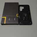 WRJ for Samsung Galaxy S25/Galaxy S24 Case with Slide Camera Cover and Screen Protector, Military Grade Protection [Rotated Ring Kickstand] Heavy Duty Shockproof Protective Cover-Black