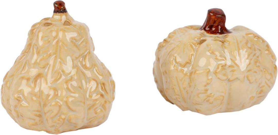 Porcelain Harvest Salt and Pepper Shakers- White