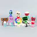 Colorful Plastic Figure Set, 8-Piece Character Toy Collection with Self-Standing Design