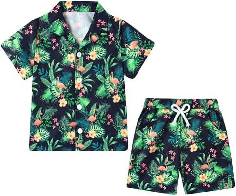 YUEMION Boys Hawaiian Outfit 2Pcs Set Summer Beach Button-Down Shirt Top + Shorts for Kids 2-10 Years Only Short XL YUEMION Boys Hawaiian Outfit 2Pcs Set Summer Beach Button-Down Shirt Top + Shorts for Kids 2-10 Years Only Short XL