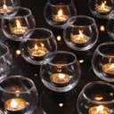 36 Pcs Glass Candle Holders for Table Centerpieces- Small Clear Votive Candle Holders Bulk for Wedding, Bridal Shower, Birthday Party Table Decorations, Fits Standard Tealights