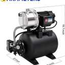 Acquaer 115V Shallow Well Garden Pump, Stainless Steel, Automatic Water Booster Jet Pump 1320 GPH, for Irrigation, Home, Garden, Lawn,1.6 HP with Pressure Tank