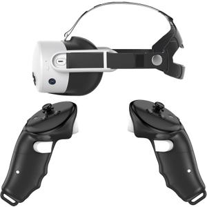 Silicone Head Strap and Controller Grip Case Bundle Compatiable for Meta Quest 3S Accessories Duo Active Strap Replacement with Magnetic Grip