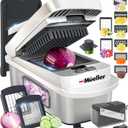 Mueller Pro-Series 10-in-1, 8 Blade Stainless Steel Multi Vegetable Chopper And Mandoline Slicer, Kitchen Accessories and Essentials, Food and Veggie Chopper, Mincer, Dicer, White Sand/Grey