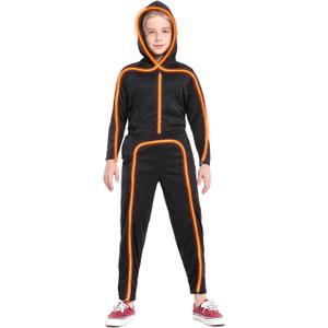 HSCTEK Light Up Child Stick Figure Costume (7-8, Orange)