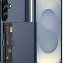 Nvollnoe for Samsung S25 Plus Case with Card Holder Dual Layer Heavy Duty Protective Case Hidden Card Slot Slim Wallet Cover for Samsung S25 Plus 6.7''(Blue)