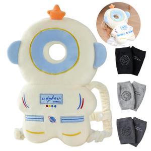 Feidoog Baby Head Protector Cushion Backpack with 3 Knee Pads for Walking & Crawling, Astronauts