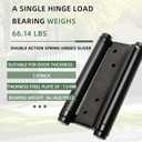 6inch Double Action Spring Hinges, Self Closing Door Hinges for Cafe Saloon Pub Swinging Doors, 201 Stainless Steel, Including Pins and Screws, 2 Pack, Black