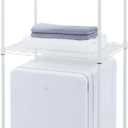 Zvyteay Mini Fridge Shelf Adjustable Height Storage Shelf Metal Storage Rack Mini Fridge and Microwave Stand for Dorm, Apartments, Kitchen, Office, White, 2-tier