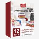 MEIQI HOME TRAVEL COMPRESSION BAGS 12 PACK NO PUMP NEEDED