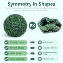 Decwin 15 Inch 2 Packs Artificial Boxwood Balls Topiary Balls, 4 Layers of UV-Resistant Greenery Balls Indoor Outdoor Garden, Backyard, Patio, Front Door – Assembly Required