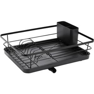 Dish Drying Rack - Stainless Steel Dish Rack for Kitchen Counter, Large-Capacity Dish Drainer with Cutlery Holder, Kitchen Organizer for Dishes, Spoons and Forks