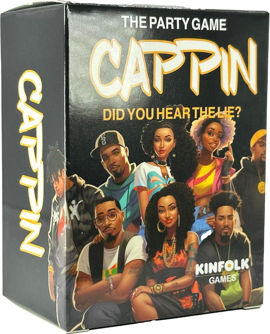 Kinfolk Cappin Bold Adult Drinking Card Game of Truths and Lies, Challenge Your Bluffing Skills, and Honor Black Excellence While Sharing Unfiltered Fun