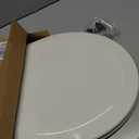 Bemis 500EC Durable Wood Toilet Seat with Easy Clean Hinges, Made in USA, Round, Almond
