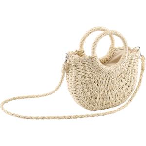 CHIC DIARY Small Summer Beach Straw Bag for Women Crossbody Top Handle Shoulder Handbag Mini Handwoven Rattan Clutch Purse (Beige) CHIC DIARY Small Summer Beach Straw Bag for Women Crossbody Top Handle Shoulder Handbag Mini Handwoven Rattan Clutch Purse (Beige)