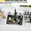 21x16In Black Kitchen And Bar Sink - Small Stainless Steel Undermount Single Bowl Drop In Kitchen&Bar Sink Ideal Choice For Small Space, Prep Area, RV With Bottom Grid,Soap Mat And Drain Assembly