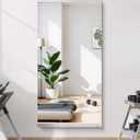 Home Gym Mirror - 48x24 Inch, 1PCS Frameless Tempered Glass Full Body Mirror for Wall Mount - Ideal for Yoga, Workout, Bedroom, Dance Studio (Silver)