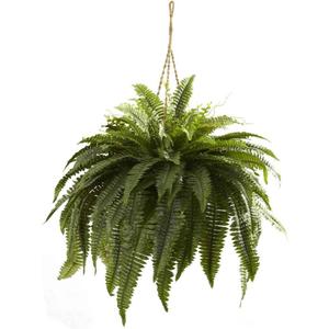 Nearly Natural 6788 Double Giant Boston Fern Hanging Basket,Green