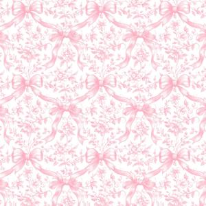 Pink Bow Floral Peel and Stick Wallpaper Roll Coquette Bowknot Flower Contact Paper Self-Adhesive Wall Decoration for Home Bedroom Bathroom, 17 in x 10 Ft