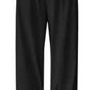 Verdusa Women's Loose Wide Leg Sweatpants Elastic Drawstring Waist Casual Long Pants (Medium, Black)