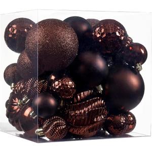 Christmas Balls Ornaments -36pcs Shatterproof Christmas Tree Decorations with Hanging Loop for Xmas Tree Wedding Holiday Party Home Decor,6 Styles in 3 Sizes(Brown)