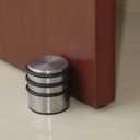 KINJOEK Heavy Weight Door Stopper, No DrillStainless Steel Door Stop with Protective Rubber Bands Door Wedge for Office, Home, Garage, Laundry Door (Silver)