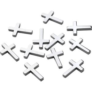 KitBeads 20Pcs Cross Hematite Charms Non-Magnetic Natural Gemstone Crucifix Pendant Charm for Jewelry Necklace Bracelet Making